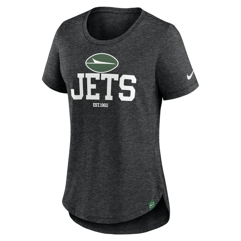 New York Jets Women's Fashion Tri-Blend T-Shirt Heather Black - Nike