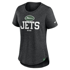 New York Jets Women's Fashion Tri-Blend T-Shirt Heather Black - Nike