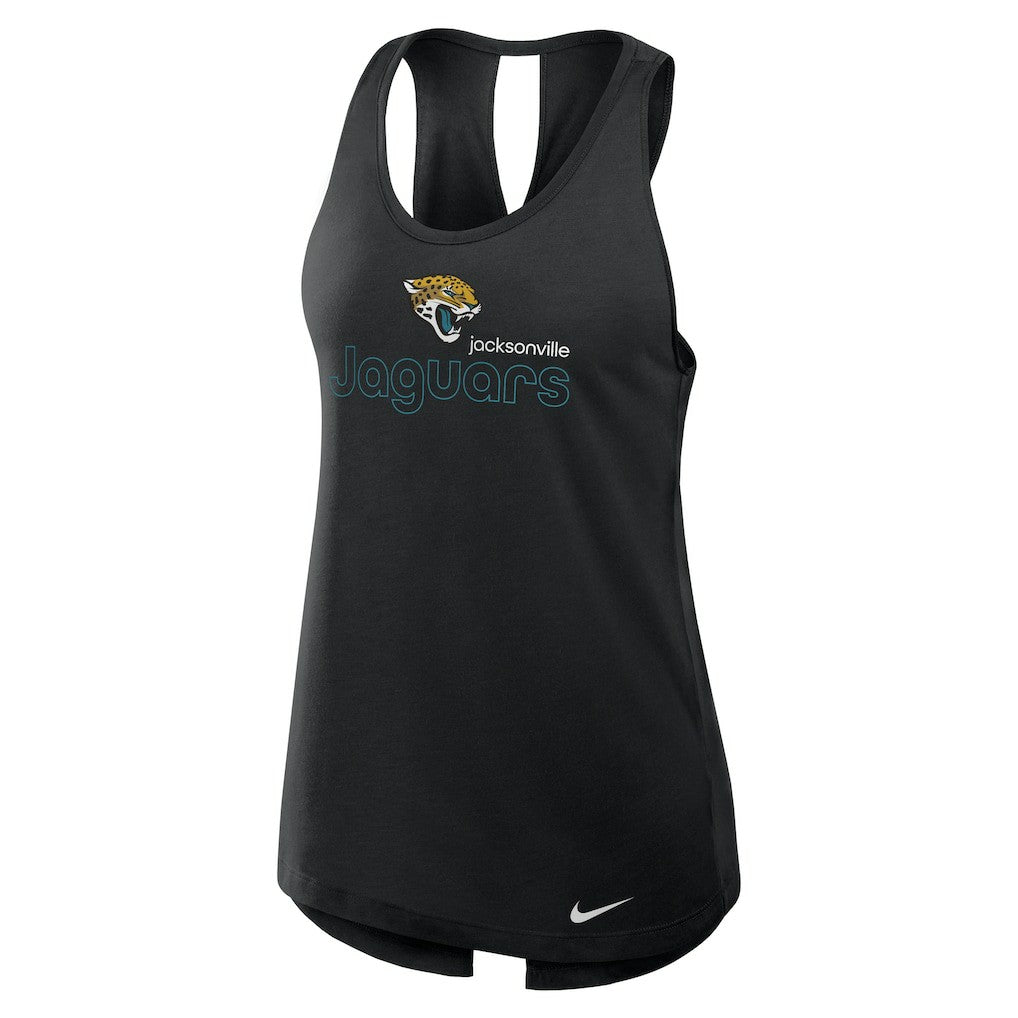 Jacksonville Jaguars Women's Open-Back Crisscross Dri-FIT Tank Top Black - Nike