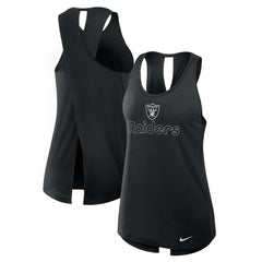 Las Vegas Raiders Women's Open-Back Crisscross Dri-FIT Tank Top Black - Nike