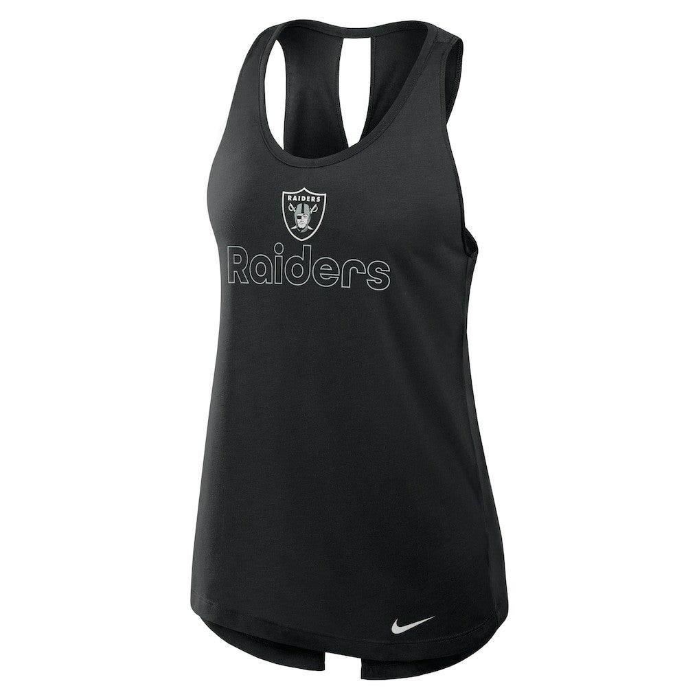 Las Vegas Raiders Women's Open-Back Crisscross Dri-FIT Tank Top Black - Nike