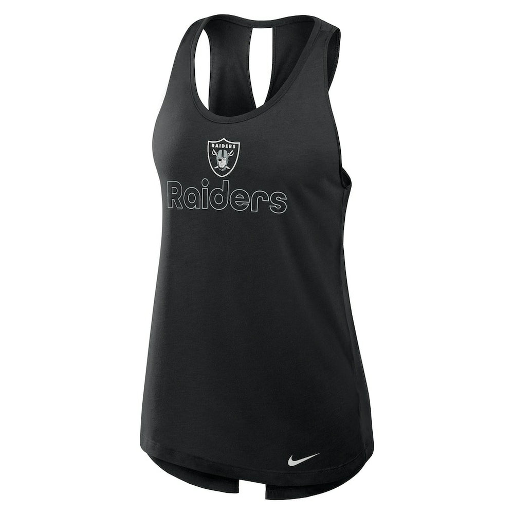 Las Vegas Raiders Women's Open-Back Crisscross Dri-FIT Tank Top Black - Nike