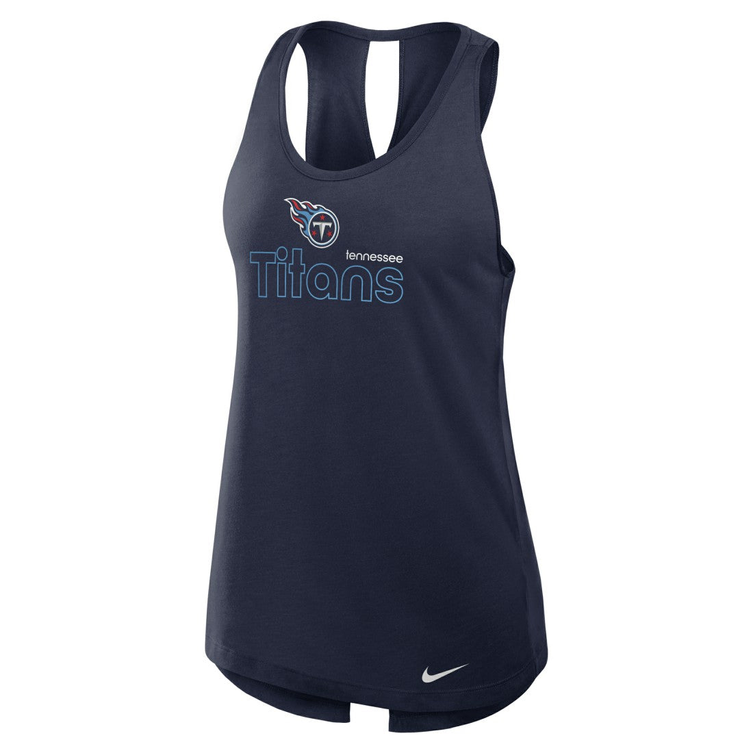 Tennessee Titans Women's Open-Back Crisscross Dri-FIT Tank Top Navy - Nike