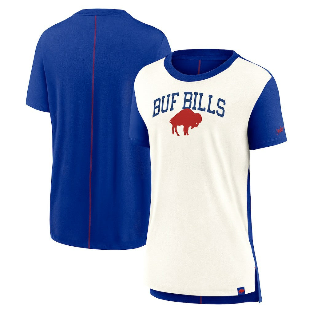 Buffalo Bills Women's Wordmark Tri-Blend T-Shirt Cream/Royal - Nike