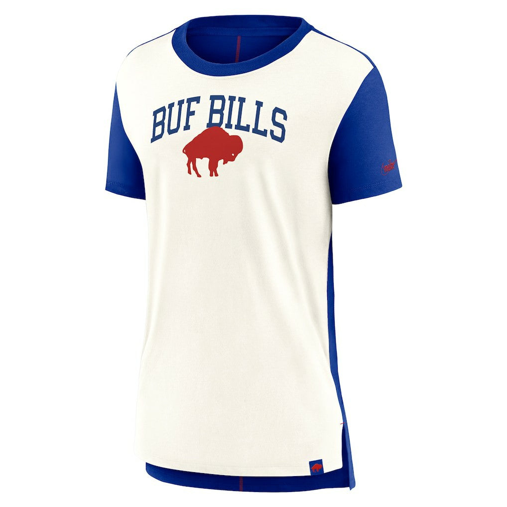 Buffalo Bills Women's Wordmark Tri-Blend T-Shirt Cream/Royal - Nike
