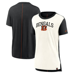 Cincinnati Bengals Women's Wordmark Tri-Blend T-Shirt Cream/Black - Nike
