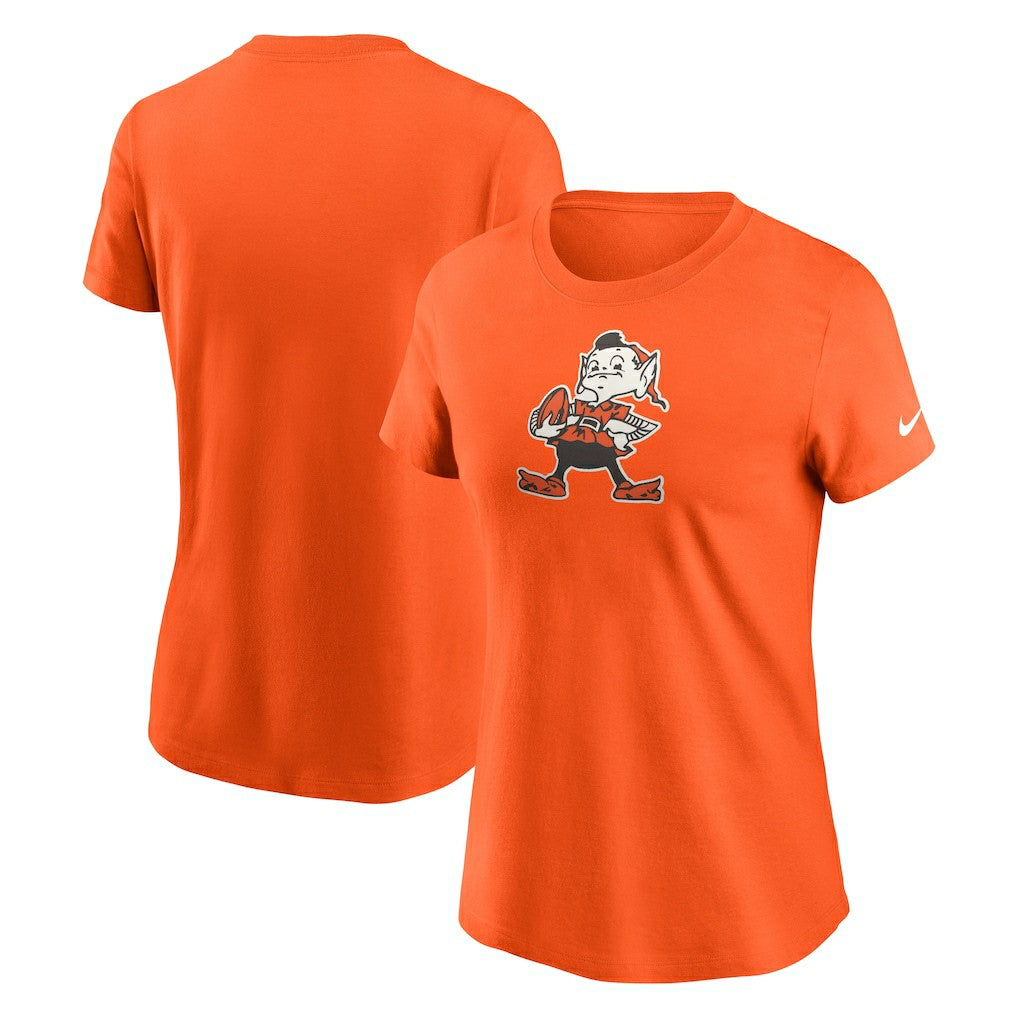 Cleveland Browns Women's Throwback Primary Logo T-Shirt Orange - Nike