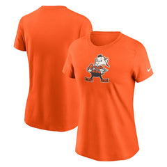 Cleveland Browns Women's Throwback Primary Logo T-Shirt Orange - Nike