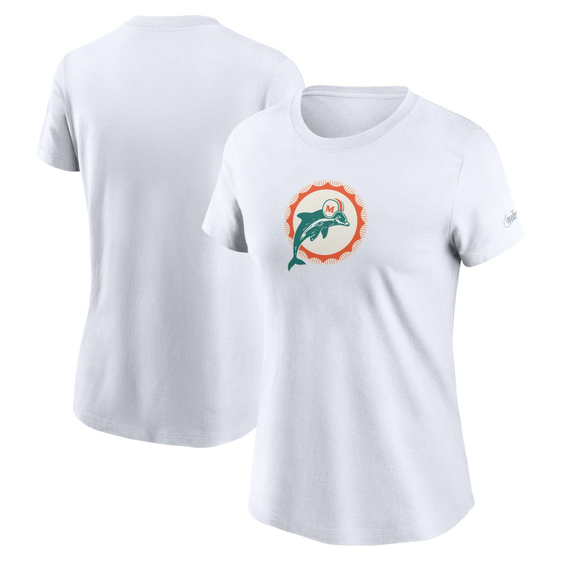Miami Dolphins Women's Throwback Primary Logo T-Shirt White - Nike