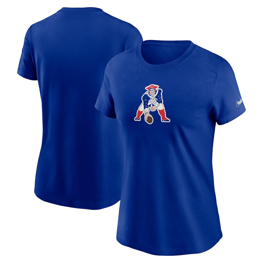 New England Patriots Women's Throwback Primary Logo T-Shirt Royal - Nike