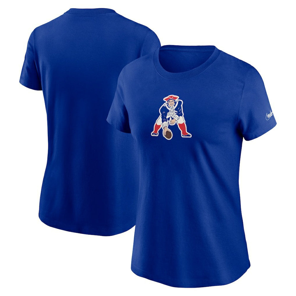 New England Patriots Women's Throwback Primary Logo T-Shirt Royal - Nike