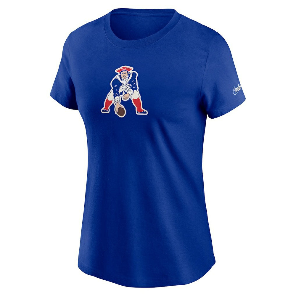 New England Patriots Women's Throwback Primary Logo T-Shirt Royal - Nike