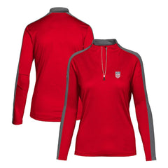 USMNT Levelwear Women's Quarter-Zip Pullover Top - Red