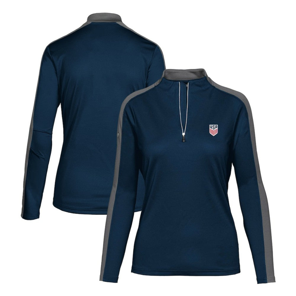USMNT Levelwear Women's Quarter-Zip Pullover Top - Navy