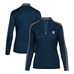USMNT Levelwear Women's Quarter-Zip Pullover Top - Navy