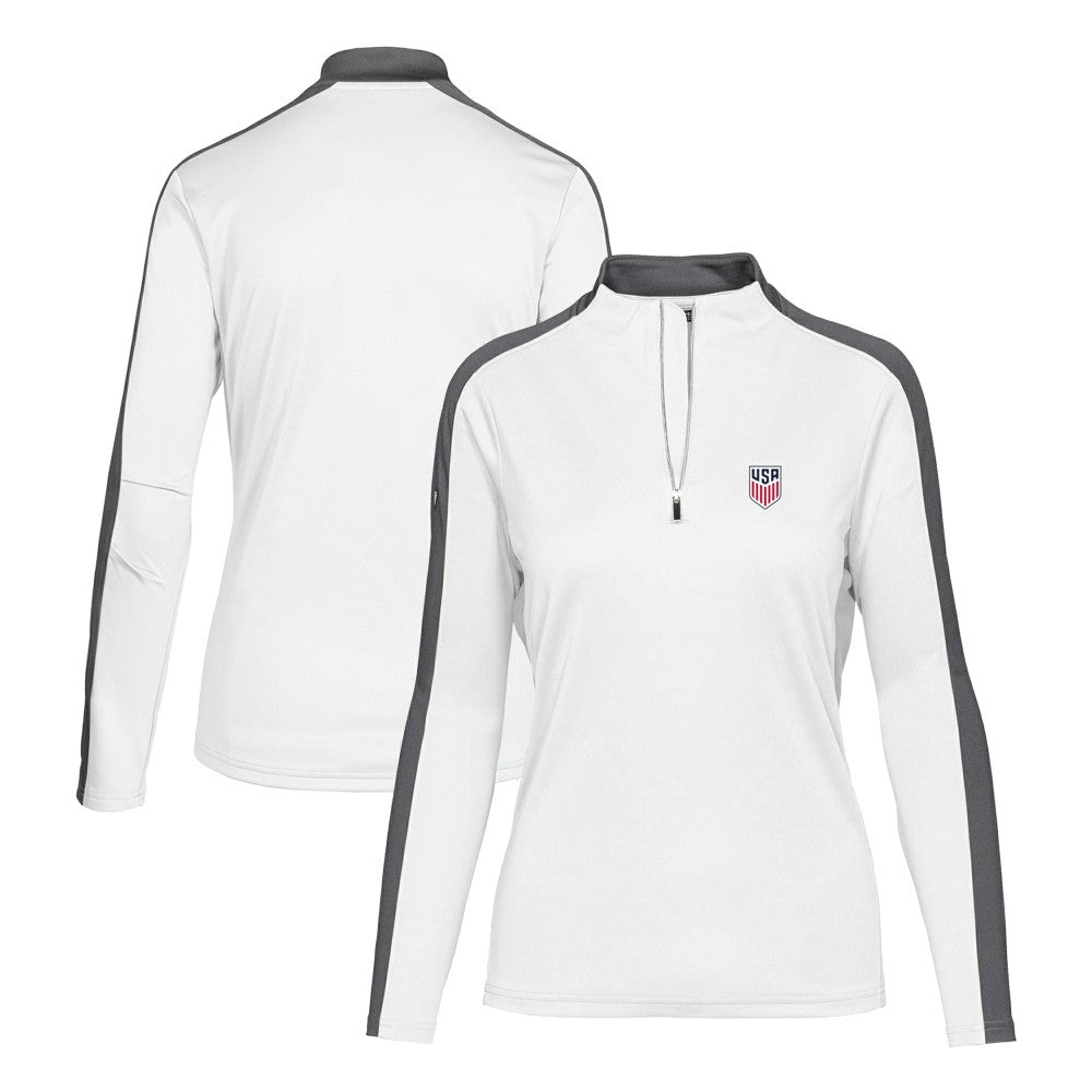 USMNT Levelwear Women's Quarter-Zip Pullover Top - White