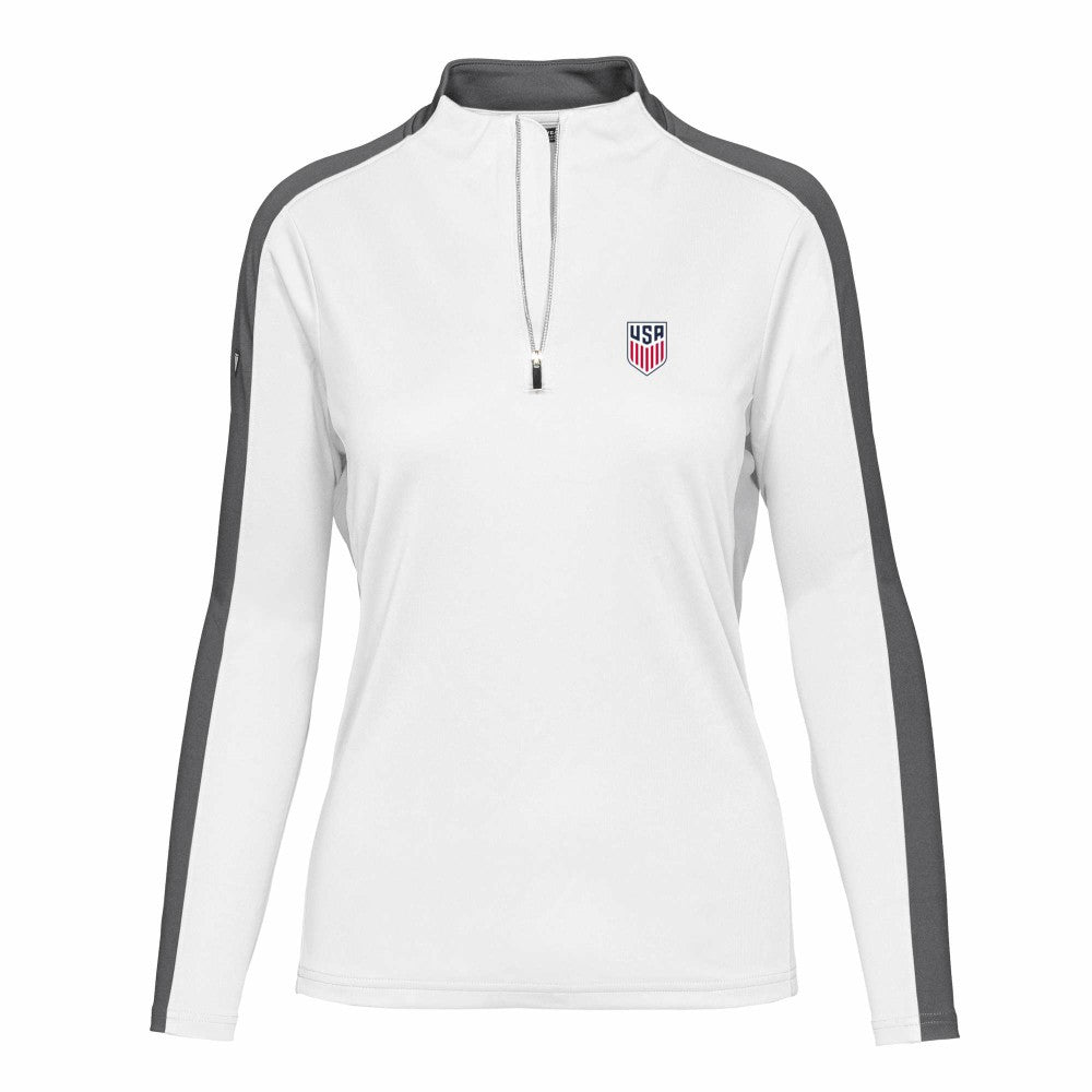 USMNT Levelwear Women's Quarter-Zip Pullover Top - White