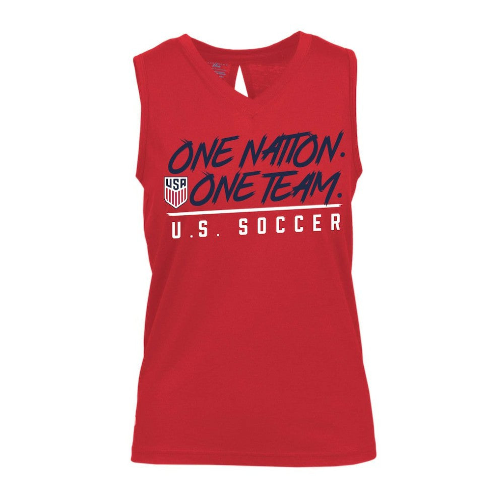USMNT Levelwear Women's Paisley Chase V-Neck Tank Top - Red