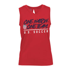 USMNT Levelwear Women's Paisley Chase V-Neck Tank Top - Red
