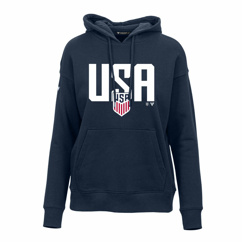 USMNT Levelwear Women's Podium Mascot Pullover Hoodie - Navy