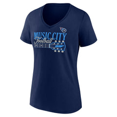 Tennessee Titans Women's Hometown Defensive Stand V-Neck T-Shirt Navy - Fanatics