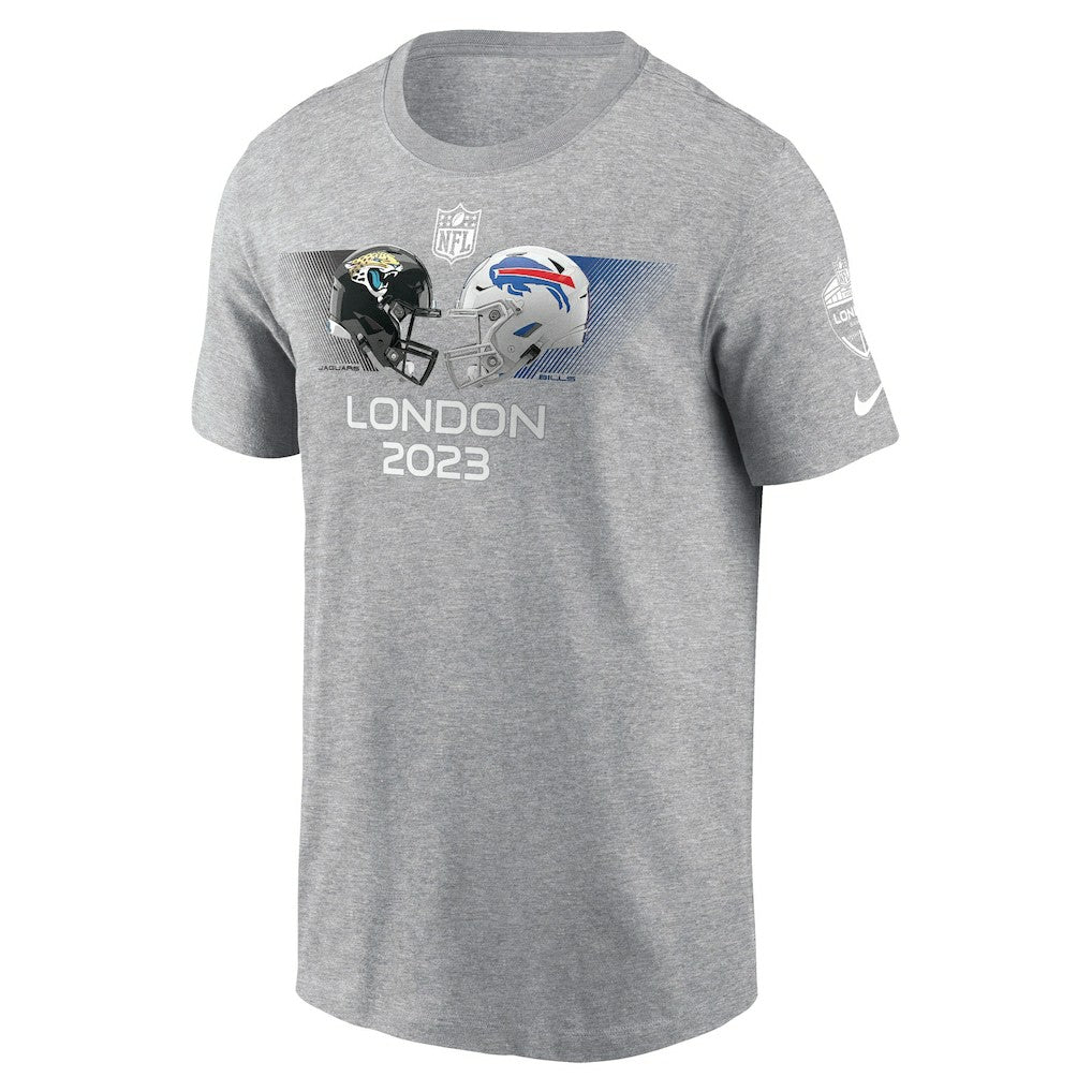 Jacksonville Jaguars vs. Buffalo Bills 2023 London Game T-Shirt Heather Charcoal - Nike