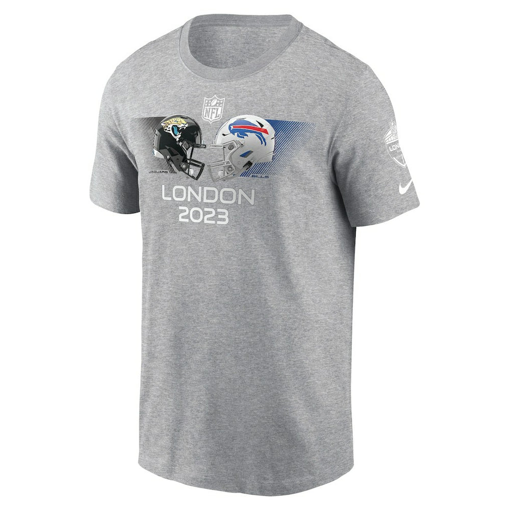 Jacksonville Jaguars vs. Buffalo Bills 2023 London Game T-Shirt Heather Charcoal - Nike