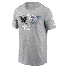 Jacksonville Jaguars vs. Buffalo Bills 2023 London Game T-Shirt Heather Charcoal - Nike