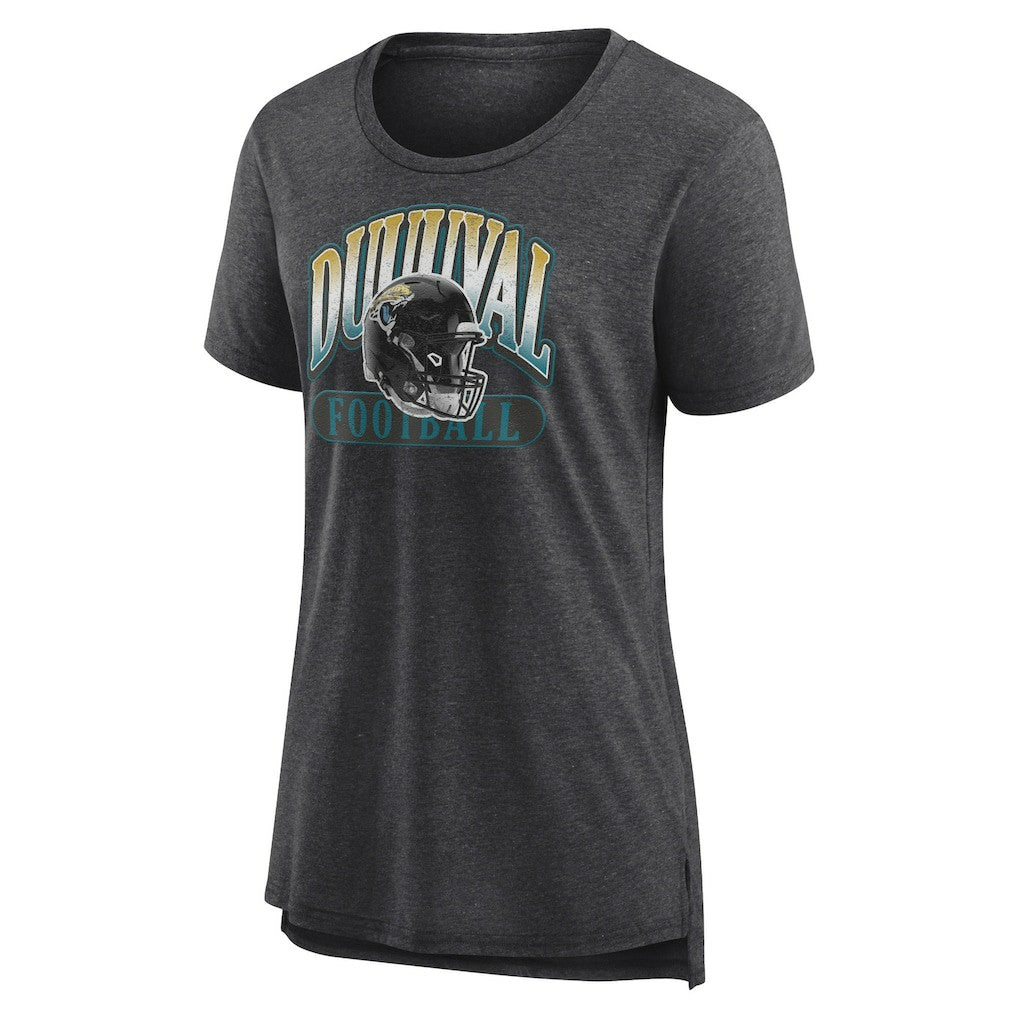 Jacksonville Jaguars Women's Our Pastime Tri-Blend T-Shirt Heather Charcoal - Fanatics