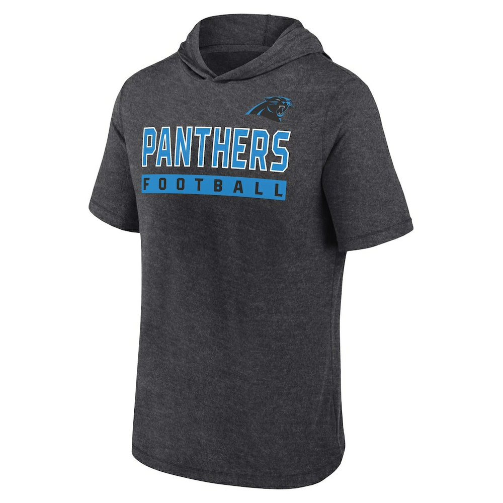 Carolina Panthers Push Short Sleeve Pullover Hoodie Heather Charcoal - Fanatics