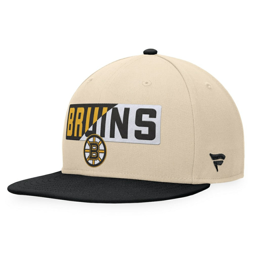 Boston Bruins Fanatics Goalaso Snapback Hat Cream/Black