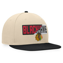 Chicago Blackhawks Fanatics Goalaso Snapback Hat Cream/Black