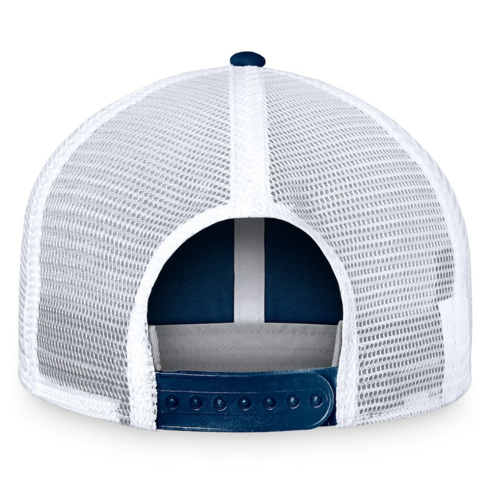 Seattle Kraken Fanatics Free Kick Trucker Adjustable Hat Deep Sea Blue/White