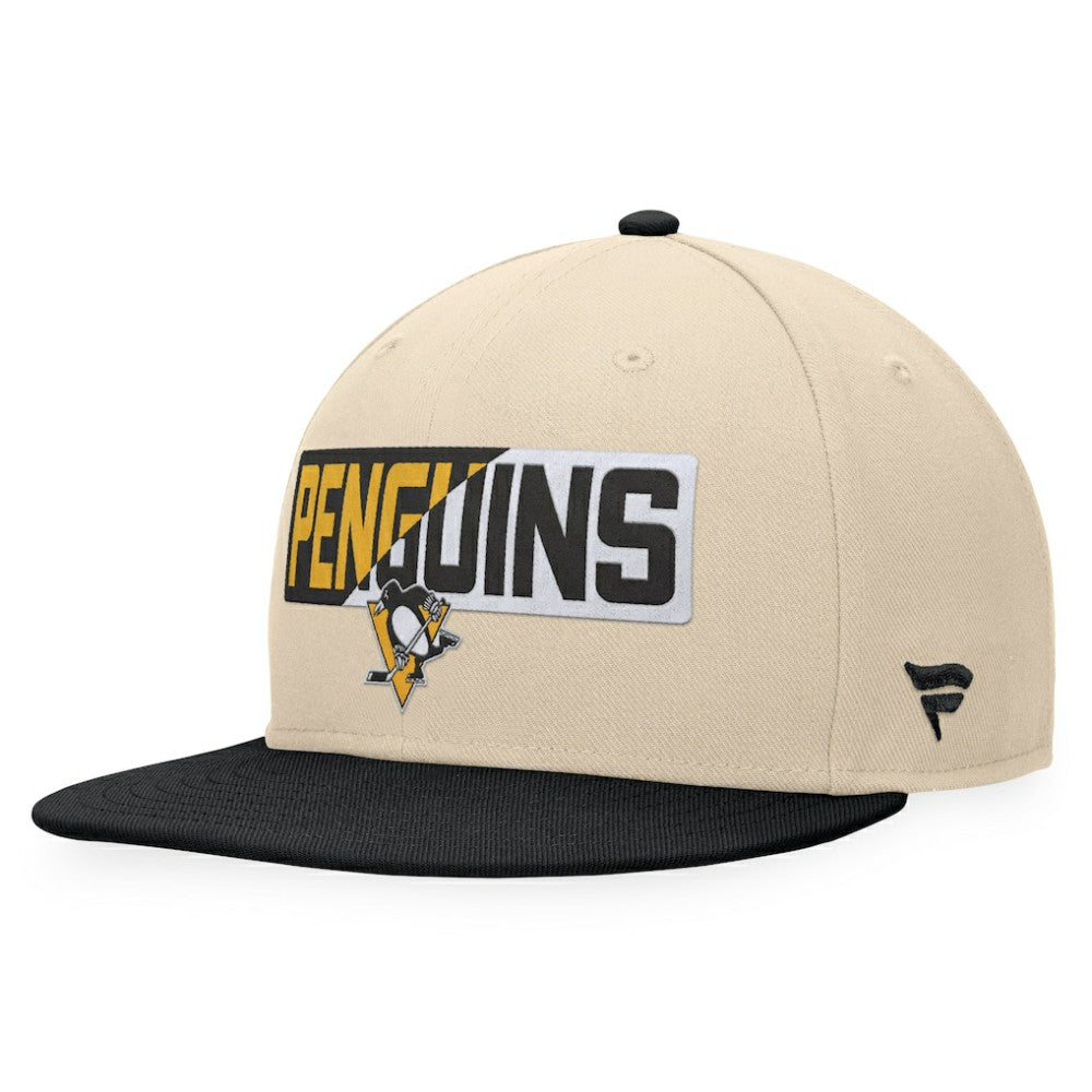 Pittsburgh Penguins Fanatics Goalaso Snapback Hat Cream/Black