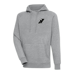 New Jersey Devils - Antigua Metallic Logo Victory Pullover Hoodie Heather Gray