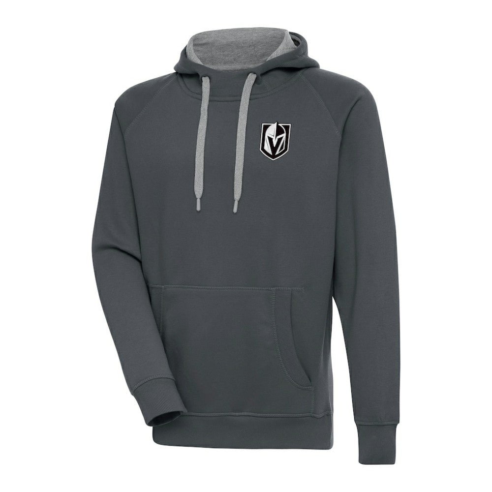 Vegas Golden Knights Antigua Metallic Logo Victory Pullover Hoodie Charcoal