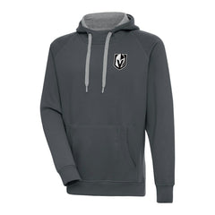 Vegas Golden Knights Antigua Metallic Logo Victory Pullover Hoodie Charcoal