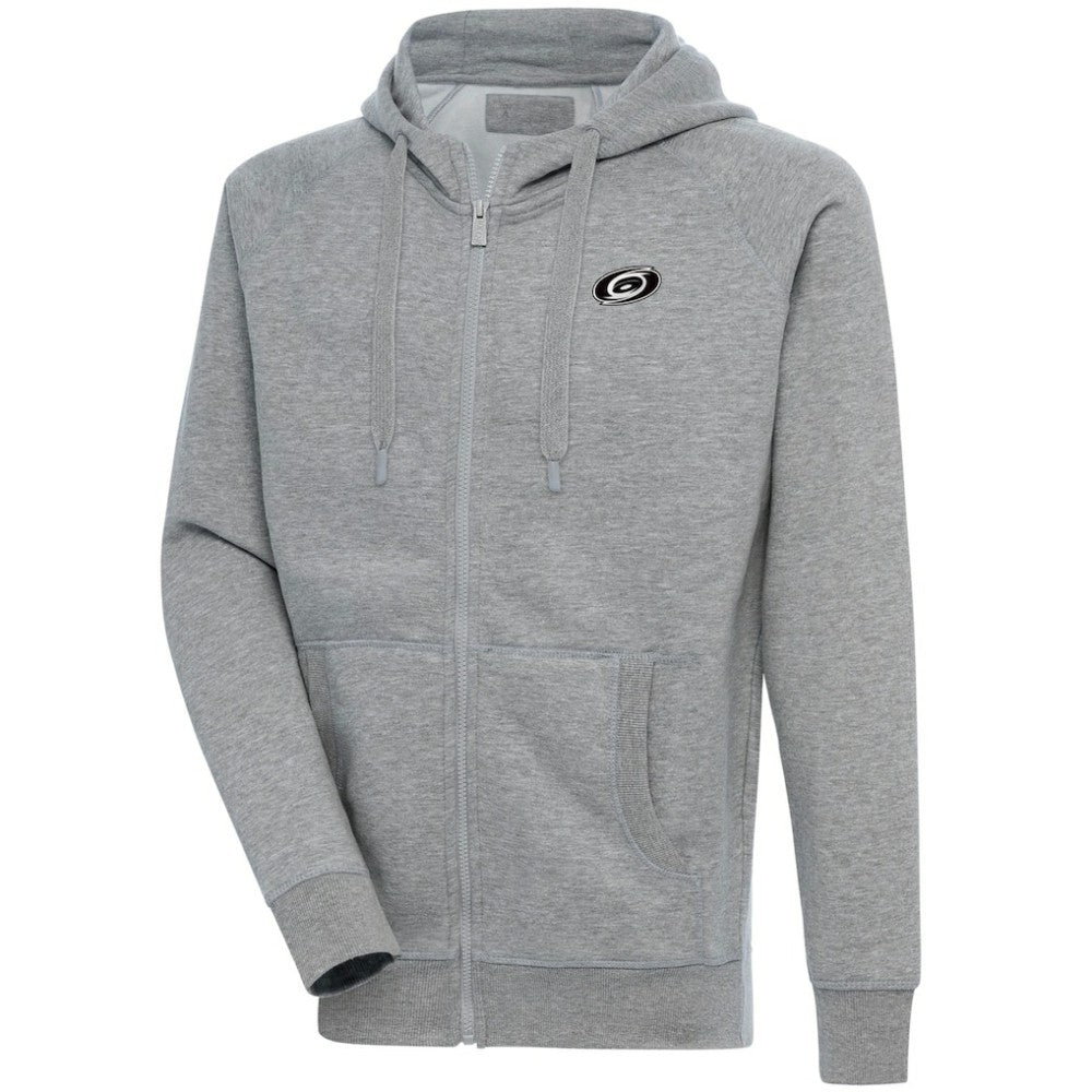 Carolina Hurricanes - Antigua Metallic Logo Victory Full-Zip Hoodie Heather Gray