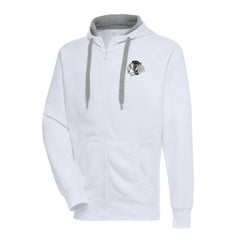 Chicago Blackhawks Antigua Metallic Logo Victory Full-Zip Hoodie White