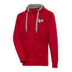 Chicago Blackhawks Antigua Metallic Logo Victory Full-Zip Hoodie Red