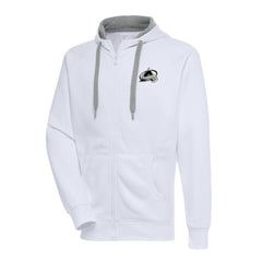 Colorado Avalanche - Antigua Metallic Logo Victory Full-Zip Hoodie White