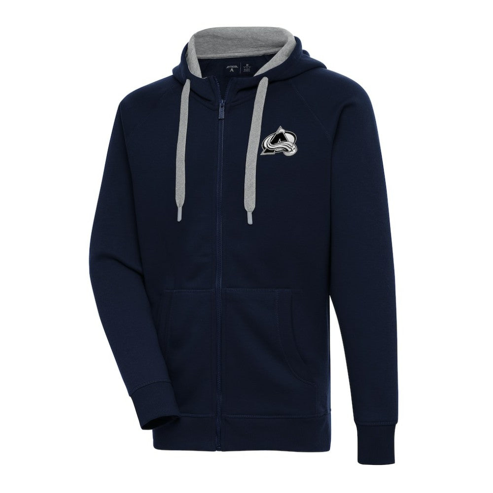 Colorado Avalanche - Antigua Metallic Logo Victory Full-Zip Hoodie Navy