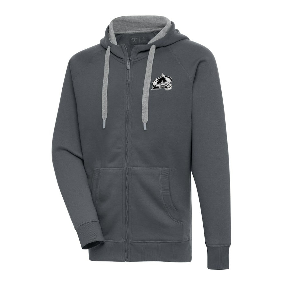 Colorado Avalanche - Antigua Metallic Logo Victory Full-Zip Hoodie Charcoal