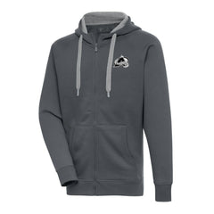 Colorado Avalanche - Antigua Metallic Logo Victory Full-Zip Hoodie Charcoal