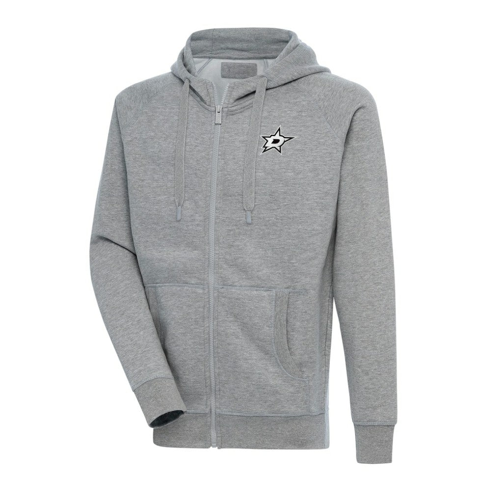 Dallas Stars - Antigua Metallic Logo Victory Full-Zip Hoodie Heather Gray