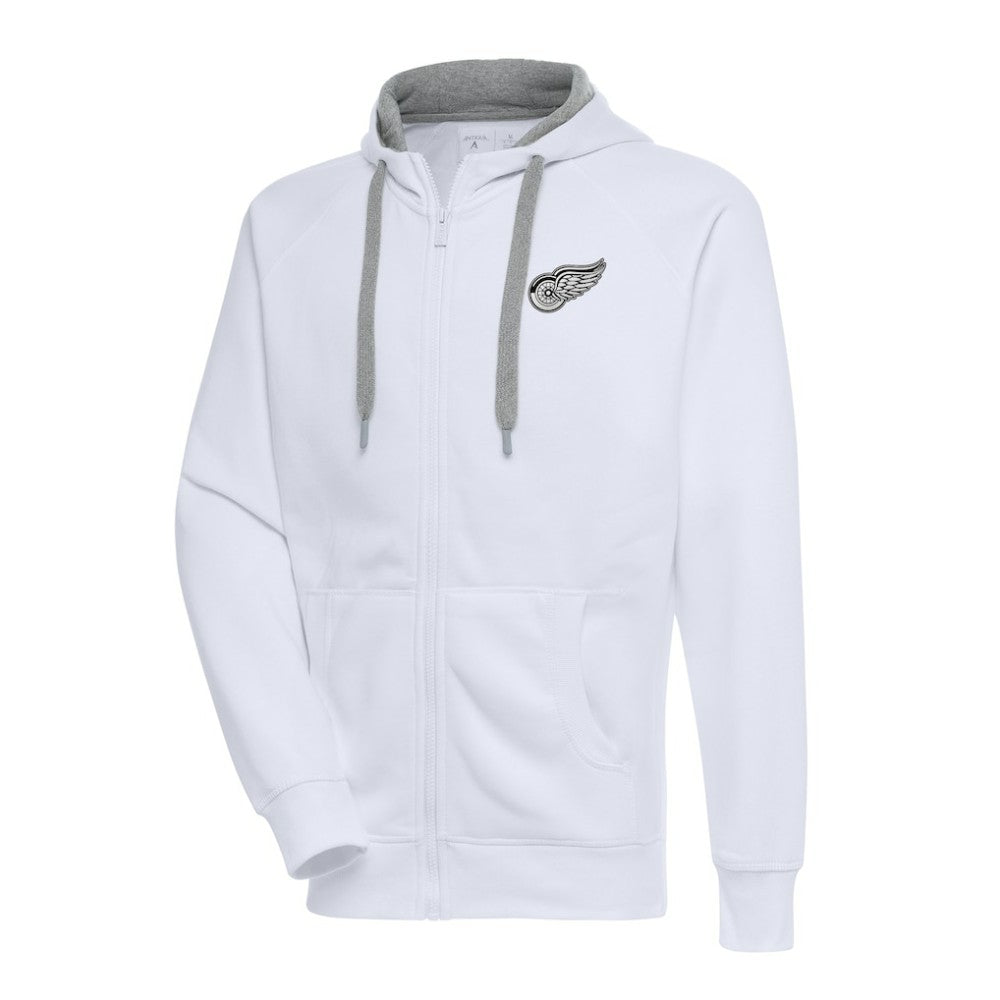 Detroit Red Wings - Antigua Metallic Logo Victory Full-Zip Hoodie White