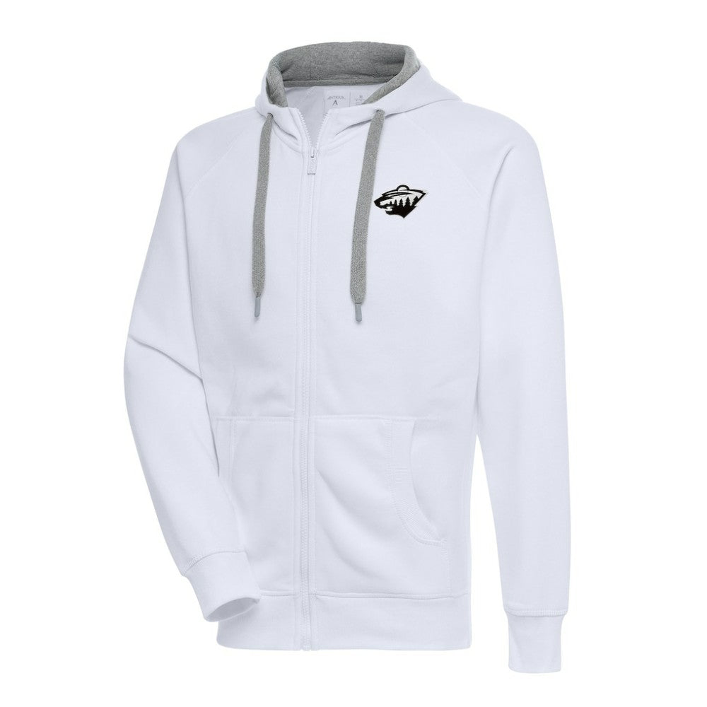 Minnesota Wild - Antigua Metallic Logo Victory Full-Zip Hoodie White