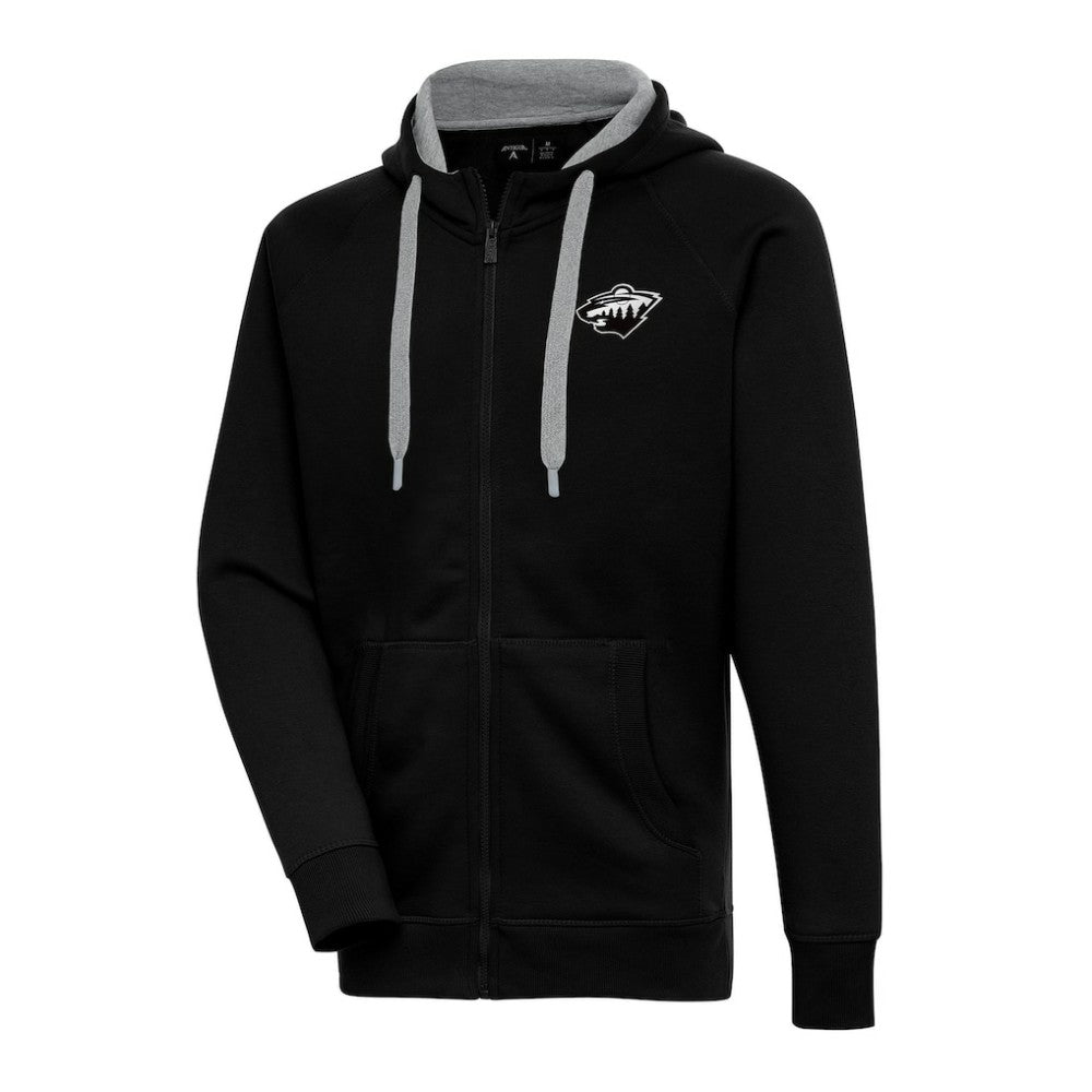 Minnesota Wild - Antigua Metallic Logo Victory Full-Zip Hoodie Black