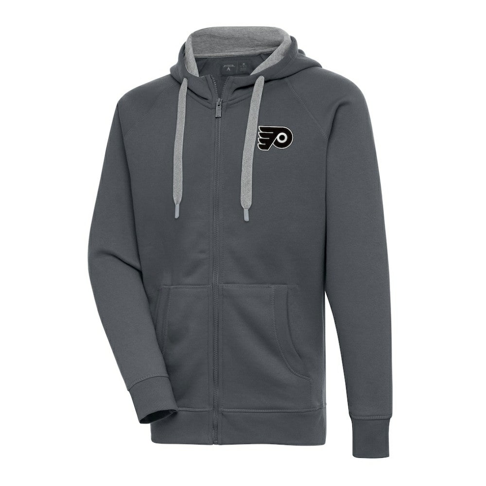 Philadelphia Flyers - Antigua Metallic Logo Victory Full-Zip Hoodie Charcoal