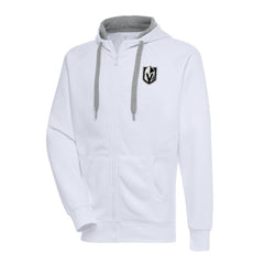 Vegas Golden Knights Antigua Metallic Logo Victory Full-Zip Hoodie White